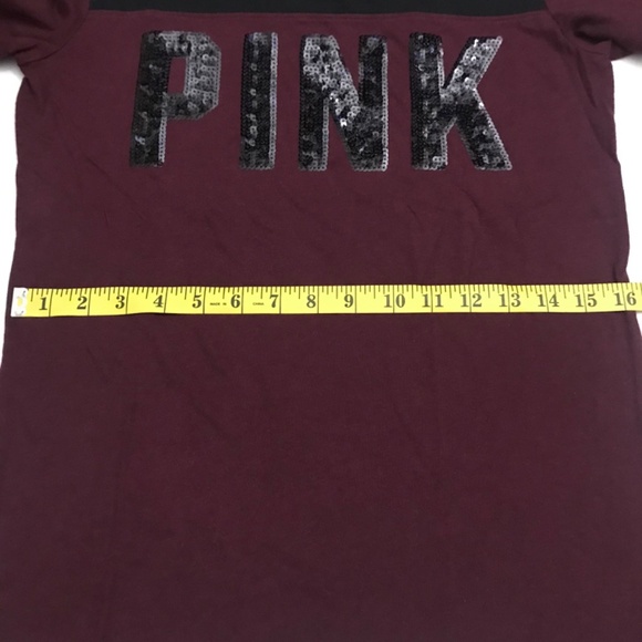 Pink Victoria’s Secrets Women’s Tee/Top Size XS Red Wine /Black Color - Picture 5 of 13